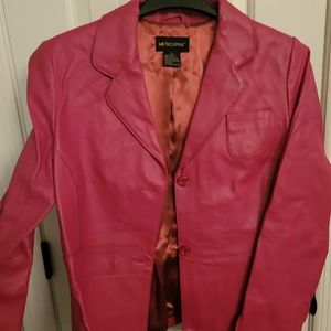 Vintage Leather jacket, hot pink